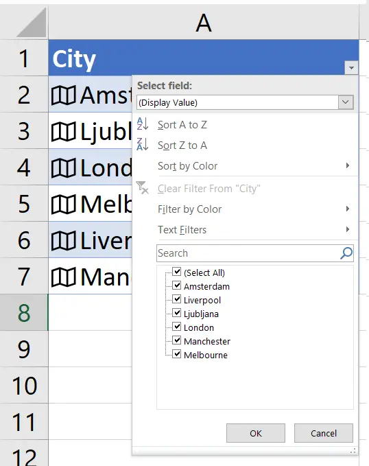 The New Excel Data Types Auto FIiter