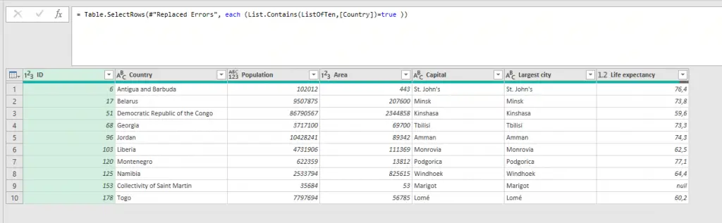 Power Query Power BI Filtering Table to Dynamic List Image 10