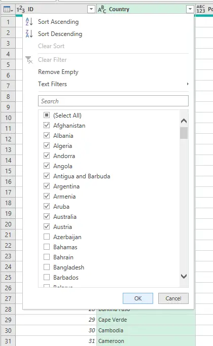 Power Query Power BI Filtering Table to Dynamic List Image 7
