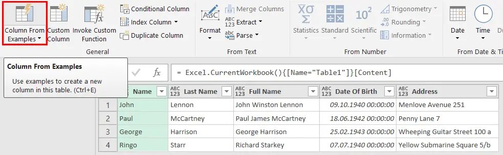 AI in Excel - Part 2 - Column From Examples