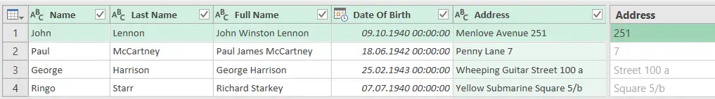 AI in Excel - Part 2 - Column From Examples, Address number