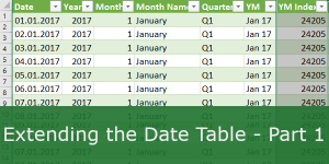 Banner Extending the Date Table